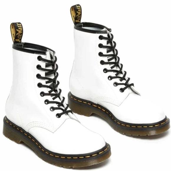 Dr. Martens White Lace Up Boots - Picture 1 of 12